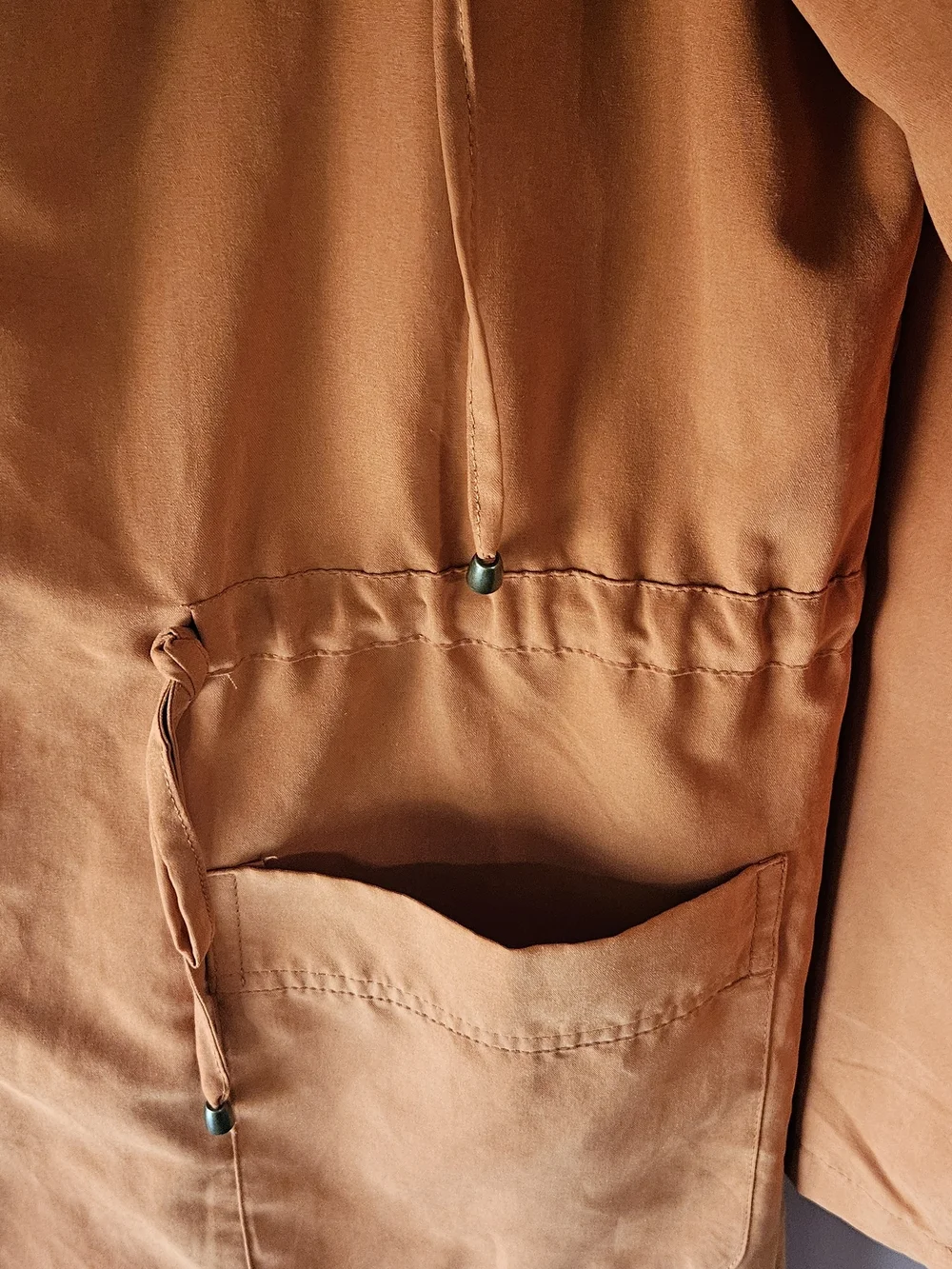 LOVE TREE Hooded Light Utility Jacket M Tie Front Casual Roll Tab Sleeve Anorak - Picture 6 of 8